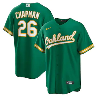 mens nike matt chapman kelly green oakland athletics altern